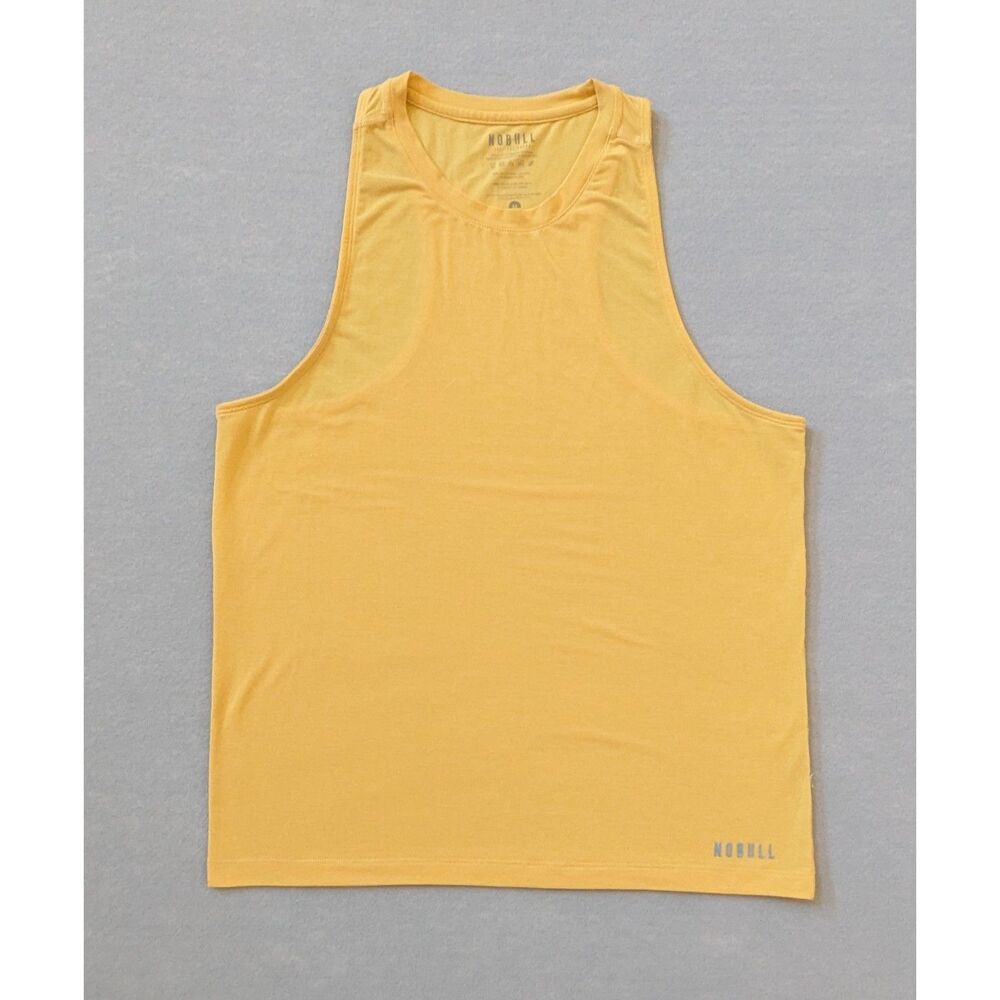 NOBULL Womens High Neck Tank Top Yellow Training Shirt Soft M